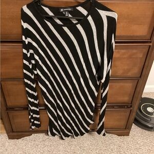 INC size XL Black and Gray Striped Sweater Dress